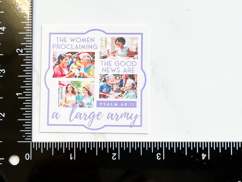 The Women Proclaiming the Good News are A Large Army Bite Size Cards - GINGERS