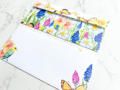 Spring Blossoms Letter Writing Set - Notepad and Envelopes - GINGERS