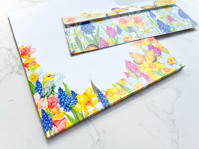 Spring Blossoms Letter Writing Set - Notepad and Envelopes - GINGERS