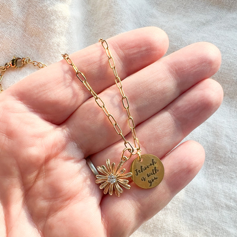 Spiritual Sister Gold Daisy Necklace