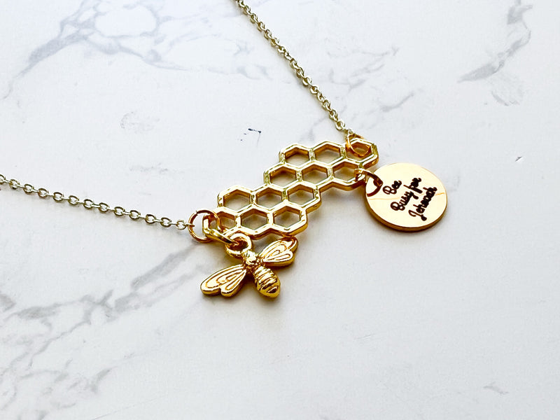 Bee Busy For Jehovah Gold Necklace - GINGERS