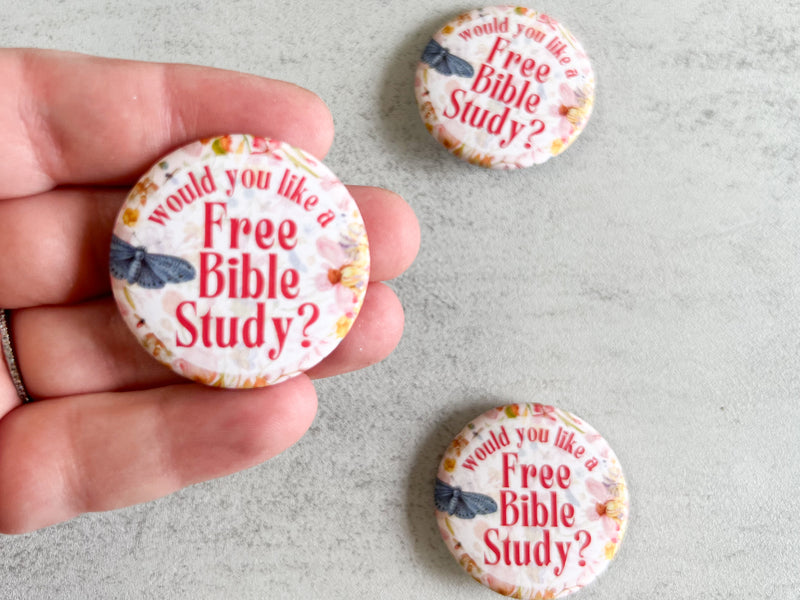 Ask Me About A Free Bible Study Pins - Golden Hour