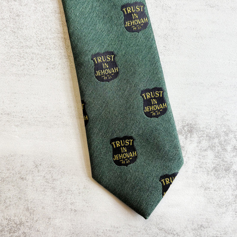 Trust in Jehovah- Dark Green Tie