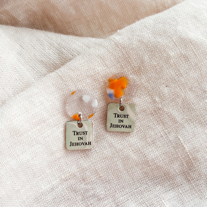 Trust In Jehovah Earrings - Stainless Steel