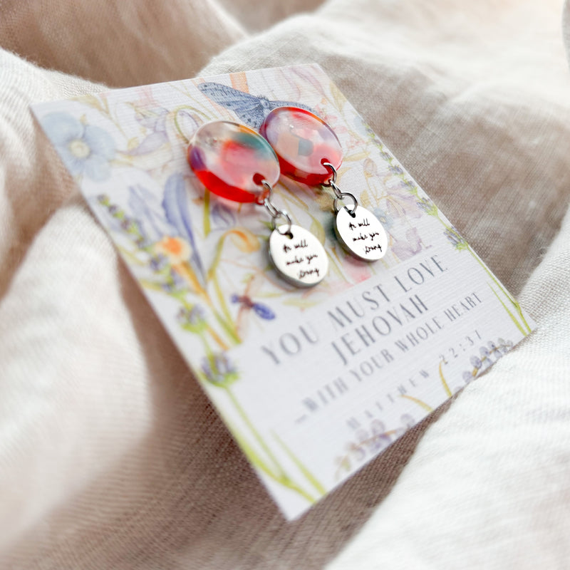 He Will Make You Strong Earrings - Stainless Steel