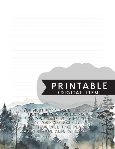 Smokey Mountains Matthew 6:1 Letter Writing Printable - GINGERS