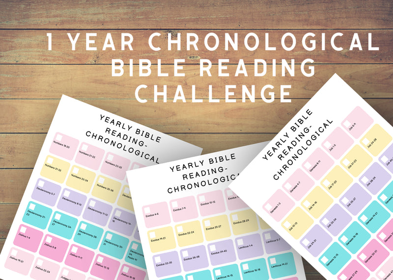 1 Year Chronological Bible Reading Challenge Pages - Print At Home - GINGERS