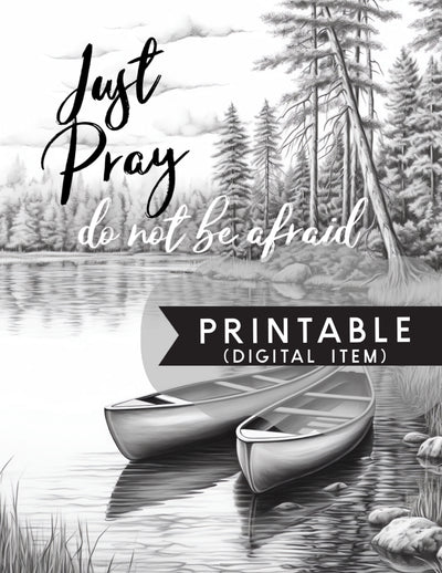 Just Pray Coloring Page - Digital Item - GINGERS