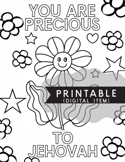 You Are Precious To Jehovah Kids Coloring Page - Digital Item - GINGERS