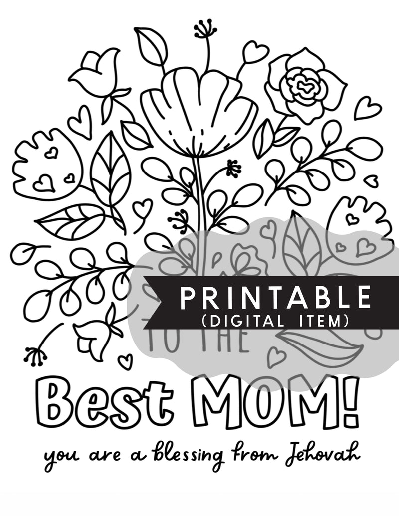 Best Mom Coloring Page - Print At Home - GINGERS