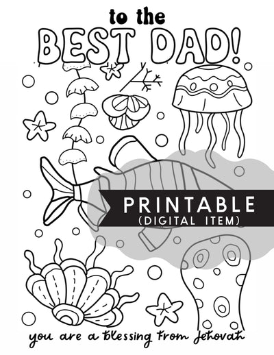 To The Best Dad Coloring Page - Digital Item - GINGERS