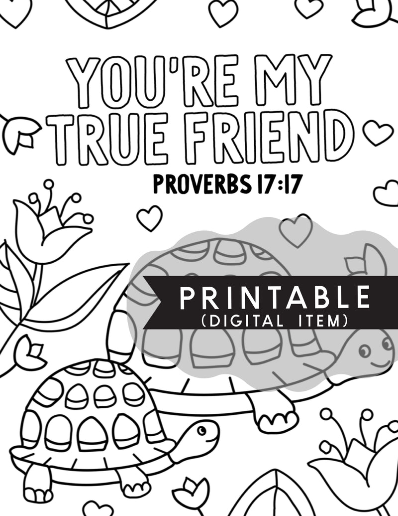 Your My True Friend Coloring Page - Digital Item - GINGERS