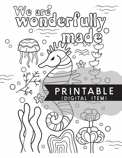 We Are Wonderfully Made Coloring Page - Digital Item - GINGERS