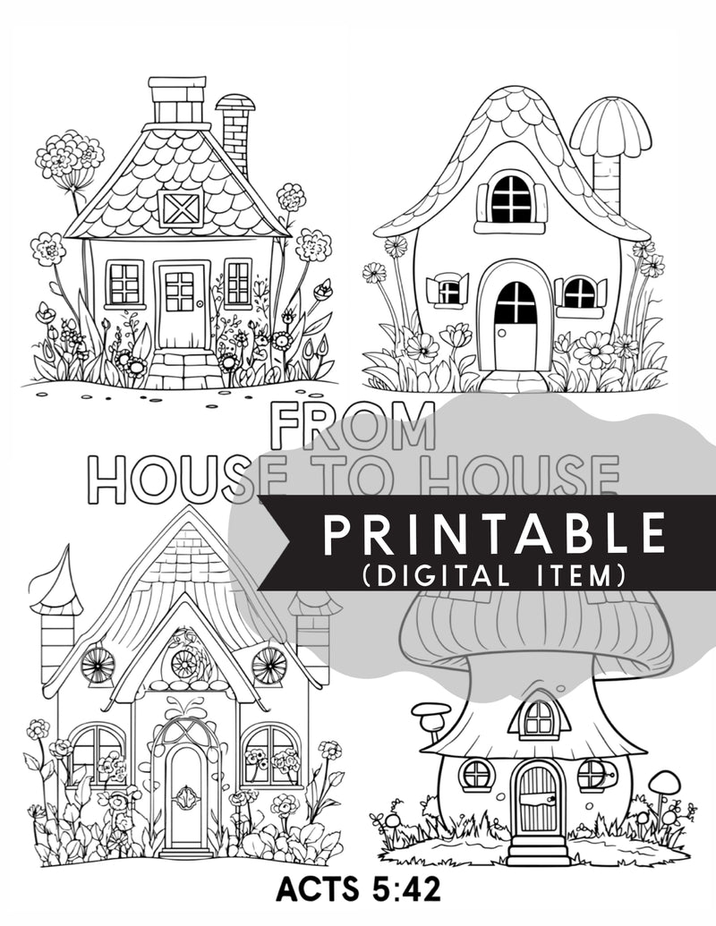 From House to House Kids Coloring Page - Print At Home - GINGERS