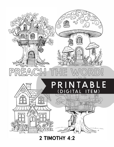 Preach the Word Kids Coloring Page - Digital Item - GINGERS