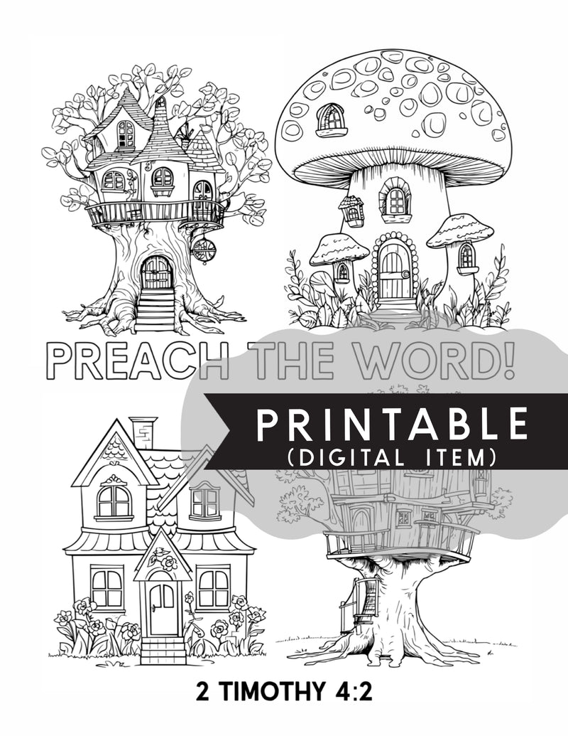 Preach the Word Kids Coloring Page - Digital Item - GINGERS