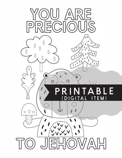 You Are Precious To Jehovah Coloring Page - Digital Item - GINGERS