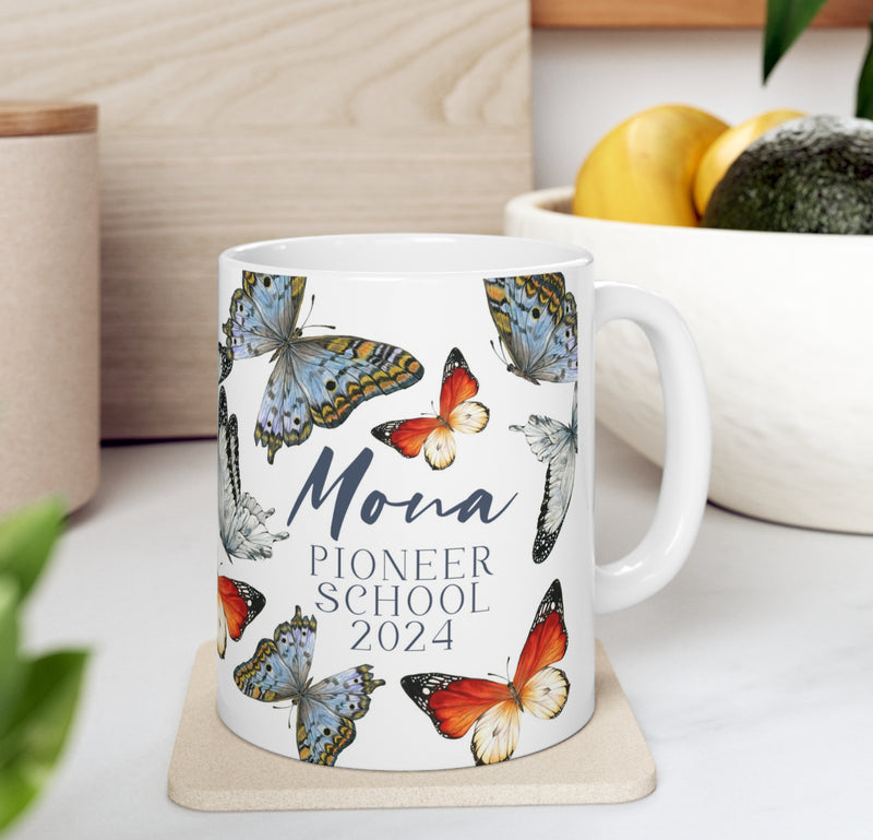 Personalized Pioneer School - Butterfly Mug - GINGERS