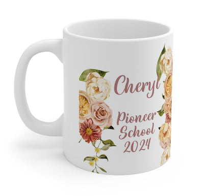 Personalized Pioneer School - Floral Mug - GINGERS