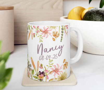 Personalized Behave in a Manner Worthy of the Good News - Assembly Mug - Floral