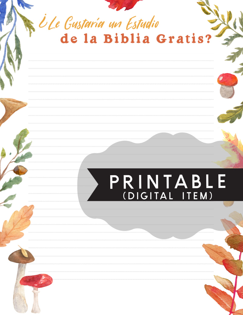 Spanish Free Bible Study Letter Writing Printable -Print At Home - Autumn