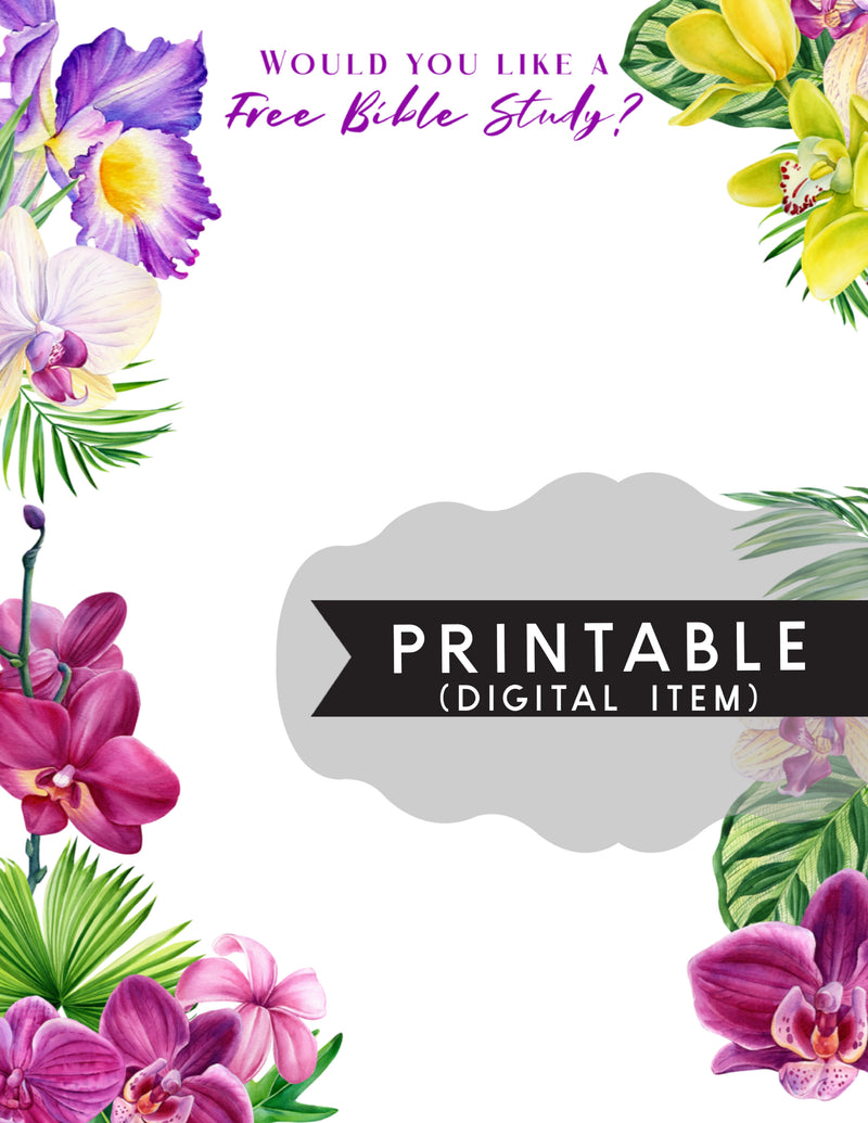 Bible Study Letter Writing Printable -Print At Home - Unlined Orchid