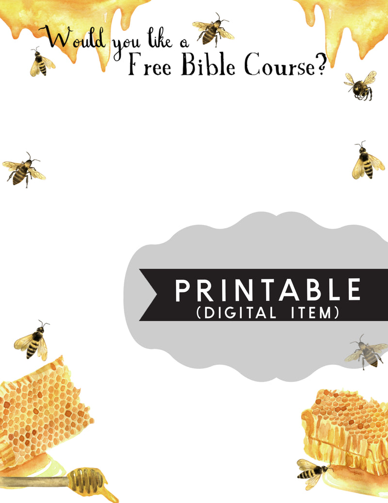 Bible Study Letter Writing Printable -Print At Home - Unlined Bees