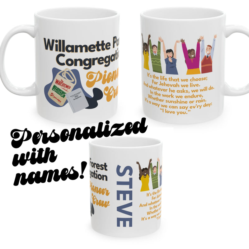 Personalized Congregation and Name Pioneer Mug - Pioneer Life