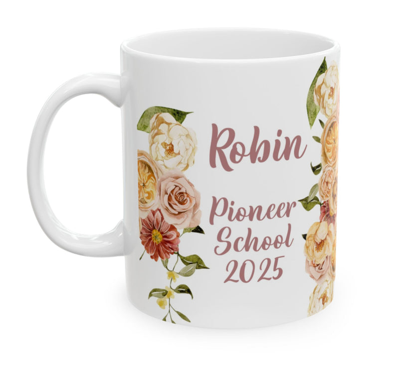 Personalized Pioneer School - Floral Mug