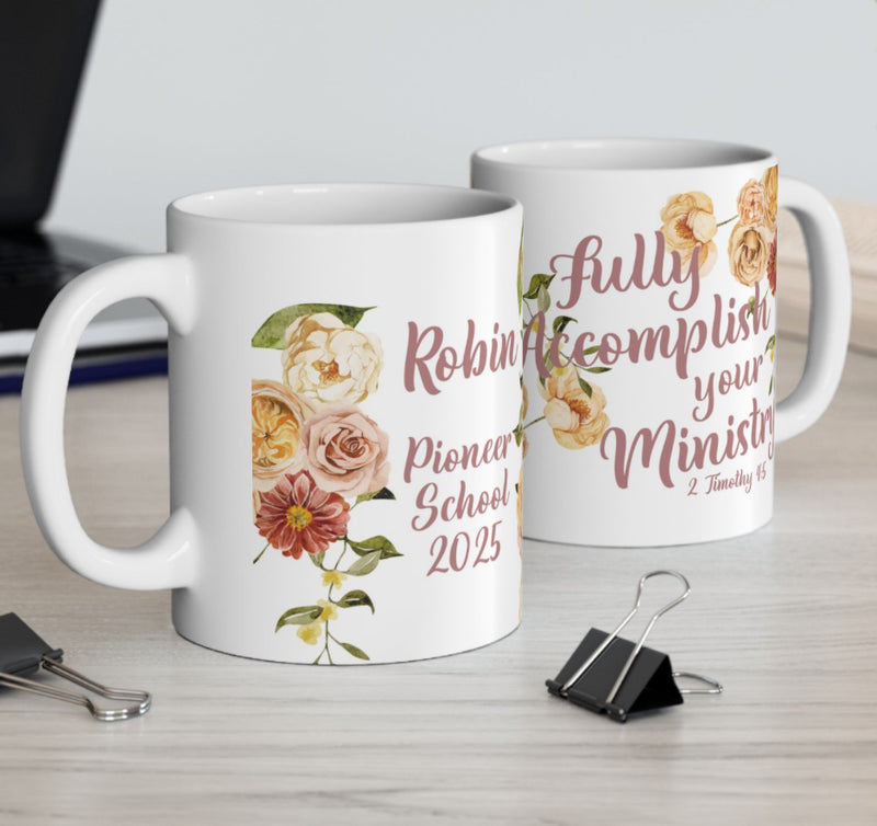 Personalized Pioneer School - Floral Mug