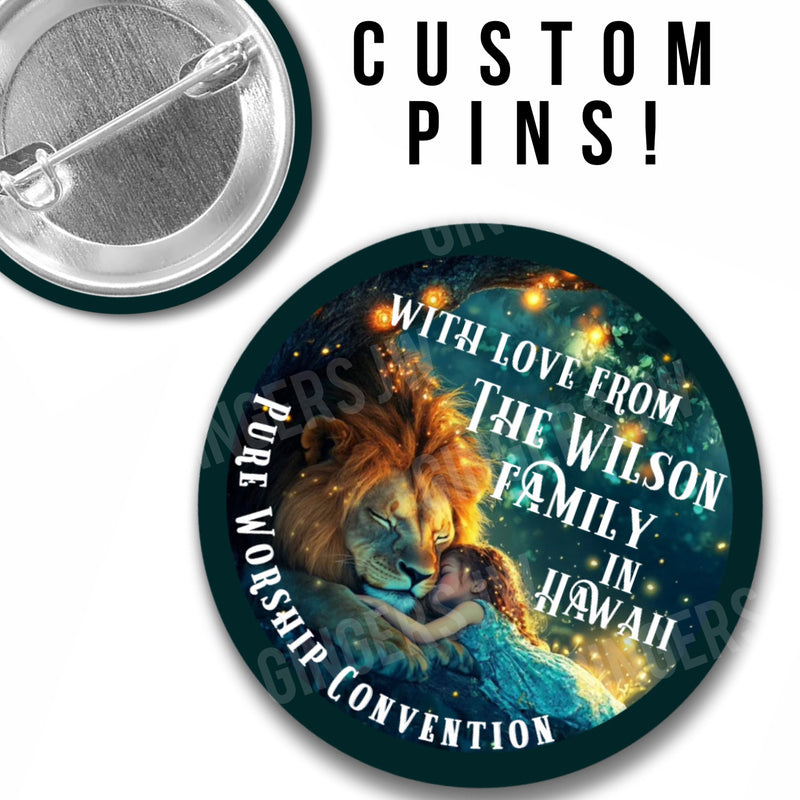 Pure Worship Pins - Personalized Peaceful Lion