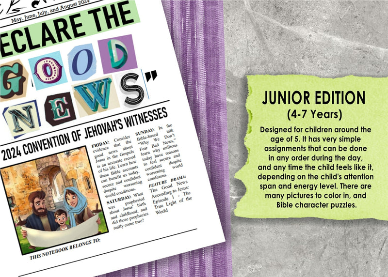 Junior Edition - Declare The Good News Notebook Printable - Digital Item