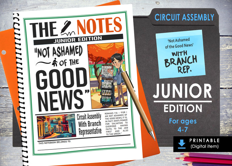 Not Ashamed of The Good News Assembly Activity Notebook Printable - Digital Item - Junior Edition