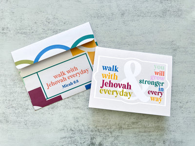Walk With Jehovah Everyday 4 x 6 Greeting Card - GINGERS