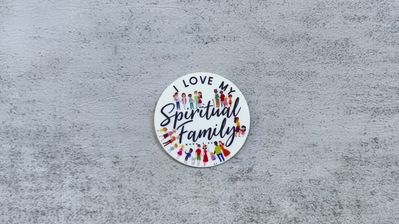 I love my spiritual family Circle Stickers