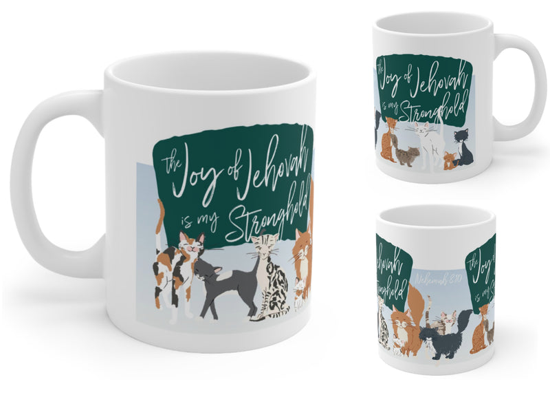 Crazy Cat Mug - The Joy Of Jehovah is our Stronghold - GINGERS