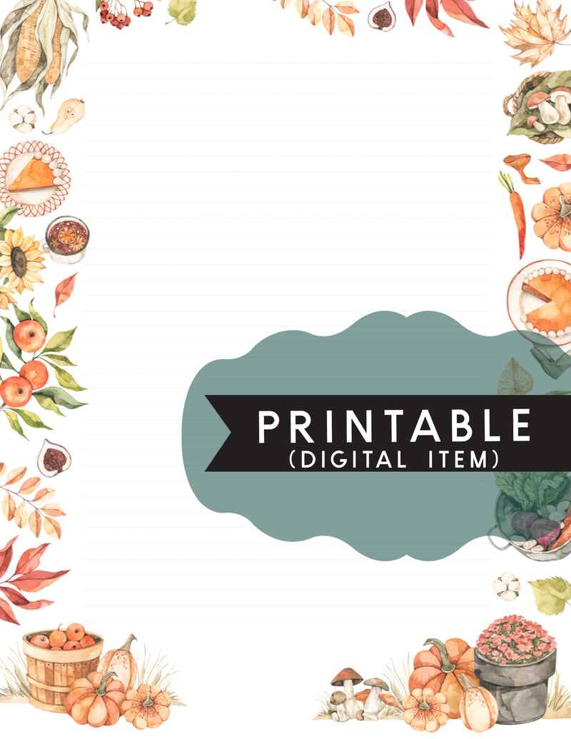 Autumn Vibes Letter Writing Printable -Print At Home - GINGERS