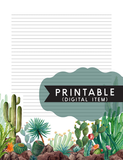 Cactus Garden Letter Writing Printable - Print At Home - GINGERS