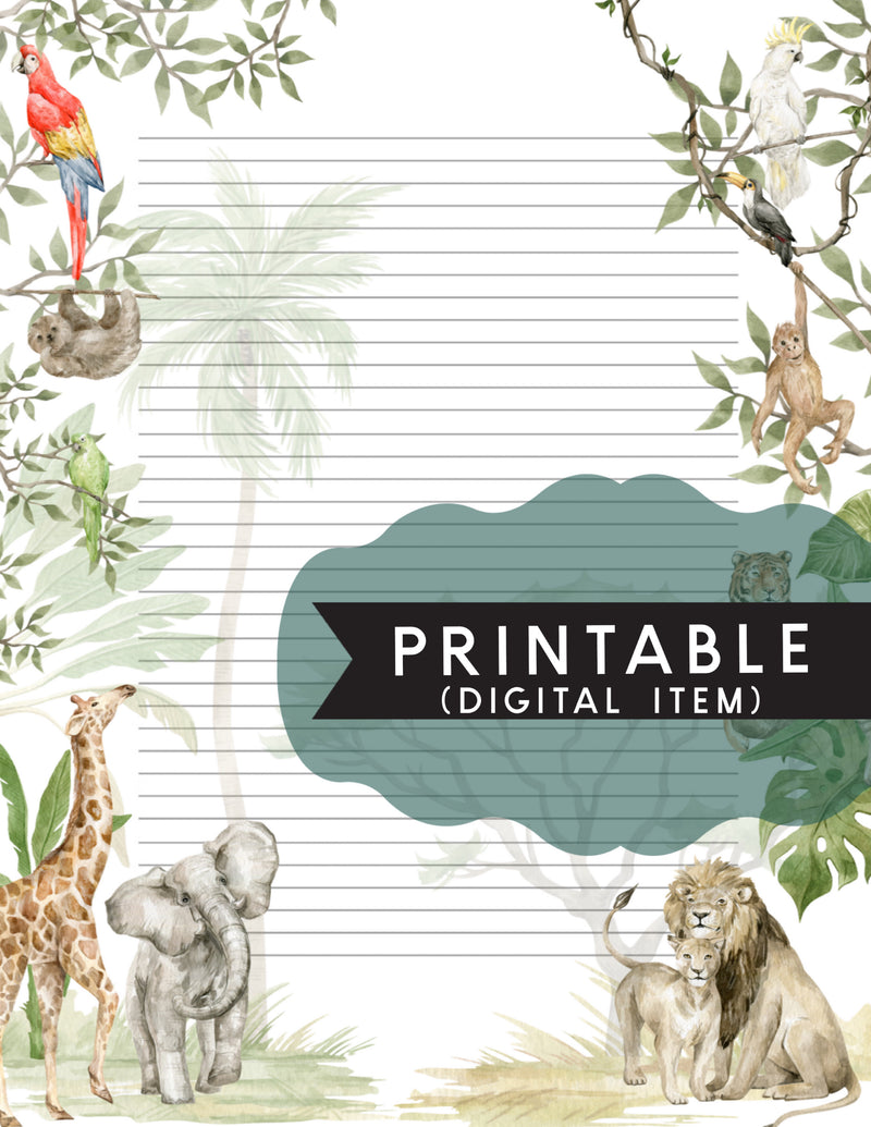 Jungle Letter Writing Printable - Print At Home - GINGERS