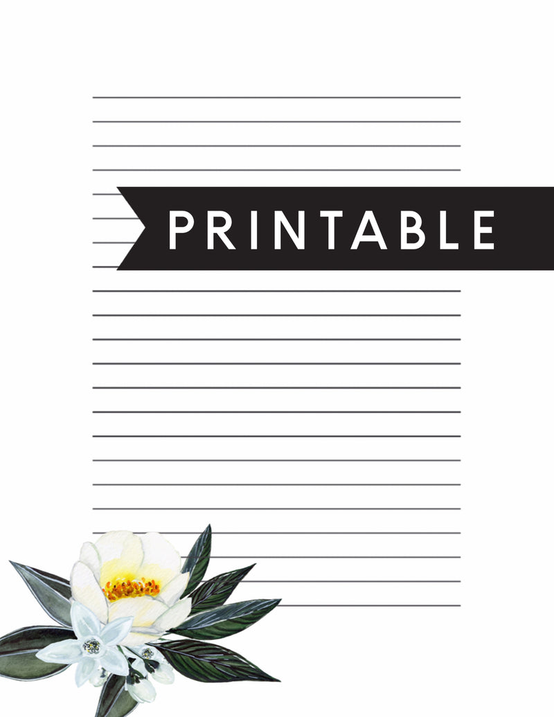 Simple Floral Letter Writing Printable - GINGERS