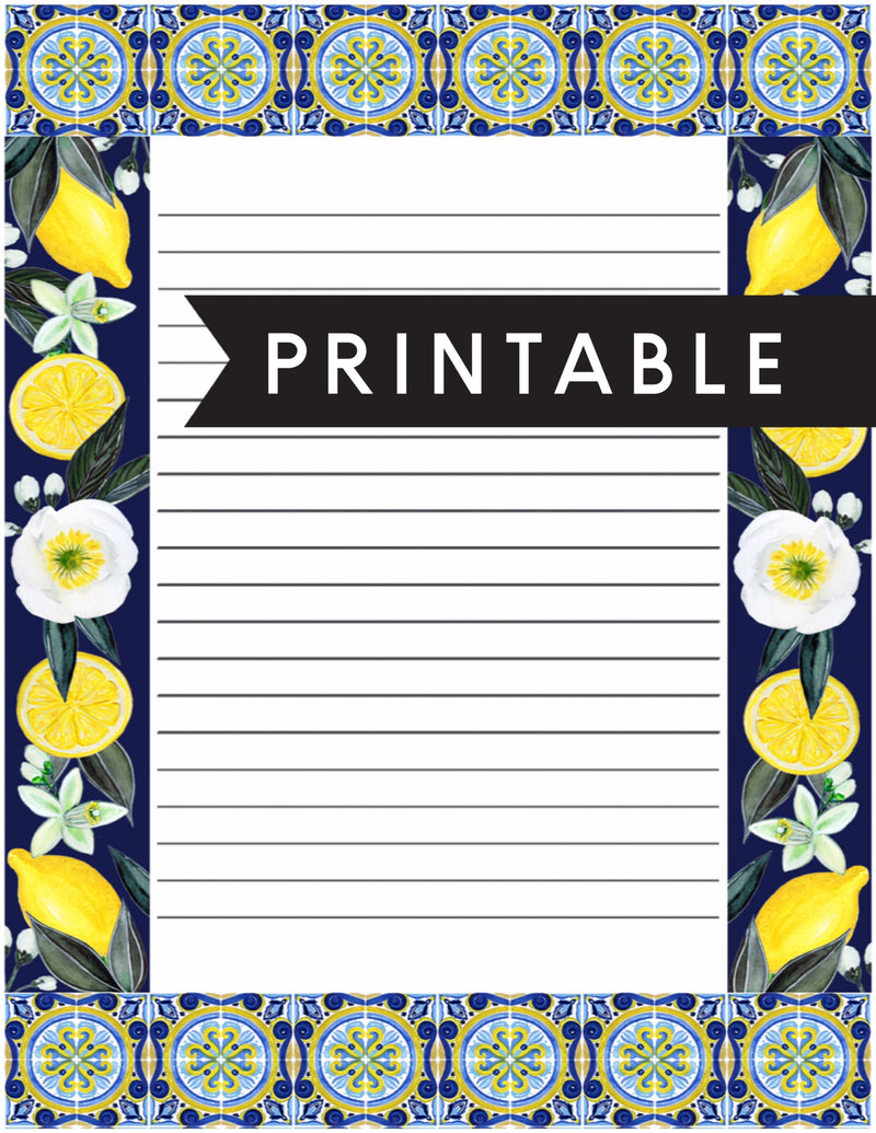 Lemon Letter Writing Printable - Digital Item - GINGERS