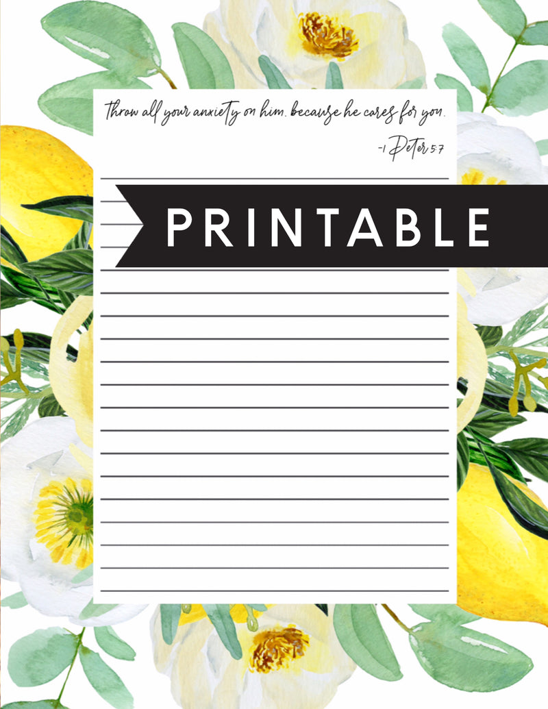 Throw All Your Anxiety Letter Writing Printable - GINGERS