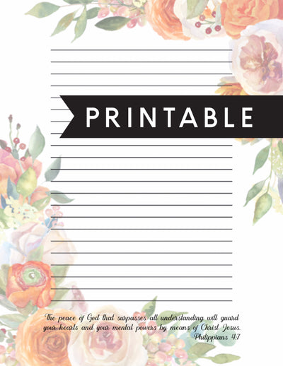 Peace of God Letter Writing Printable - GINGERS