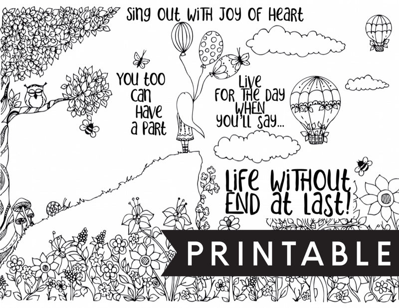 Life Without End At Last Kids Coloring Page - Digital Item - GINGERS