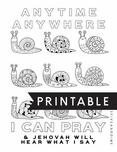 Anytime Anywhere I Can Pray Coloring Page - Print At Home - GINGERS