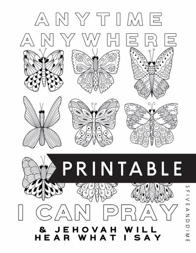 Anytime Anywhere I Can Pray Coloring Page - Print At Home - GINGERS