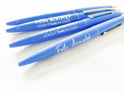 Fully Accomplish Your Ministry Blue Pens - GINGERS
