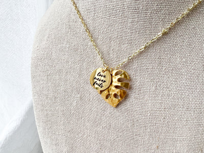 Love Never Fails Monstera Gold Necklace - GINGERS