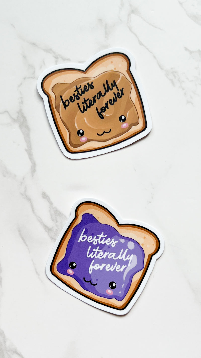 Best Friends Literally Forever Stickers - PB & J - GINGERS