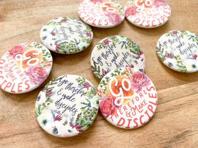 Floral Go Therefore and Make Disciples Pins - GINGERS